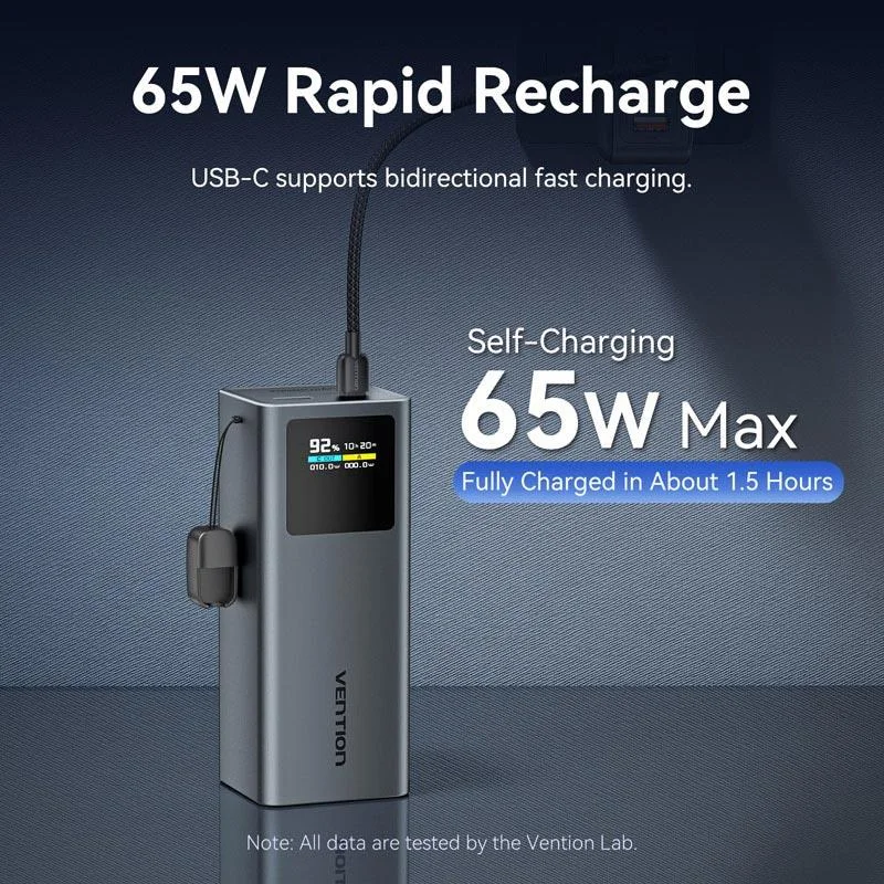 POWER BANK USB 20000MAH 100W/FKCH0 VENTION - Image 8