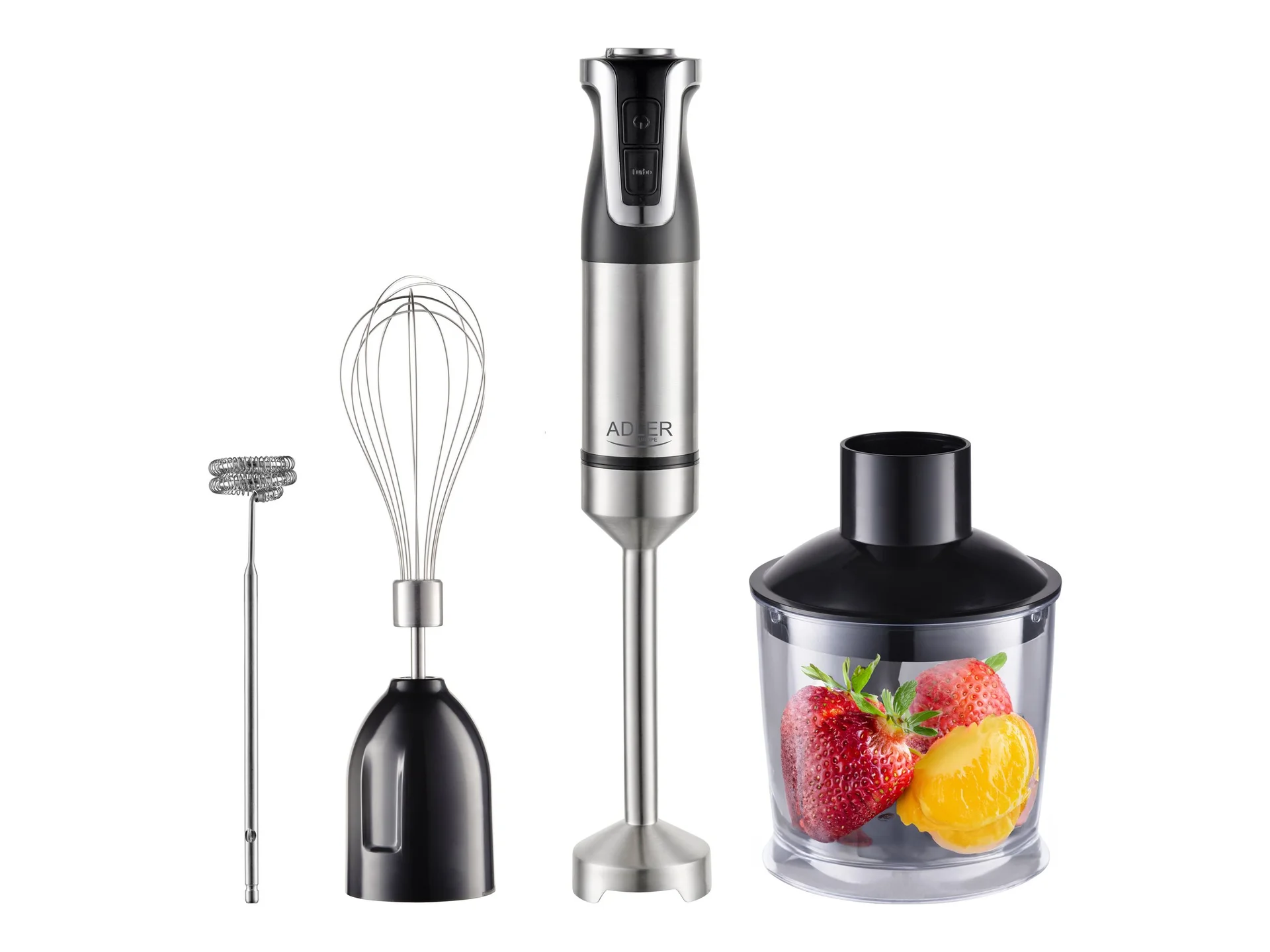 Adler   AD 4627   Hand Blender Set   1800 W   Number of speeds 20   Turbo mode   Chopper   Stainless Steel/Black - Image 2