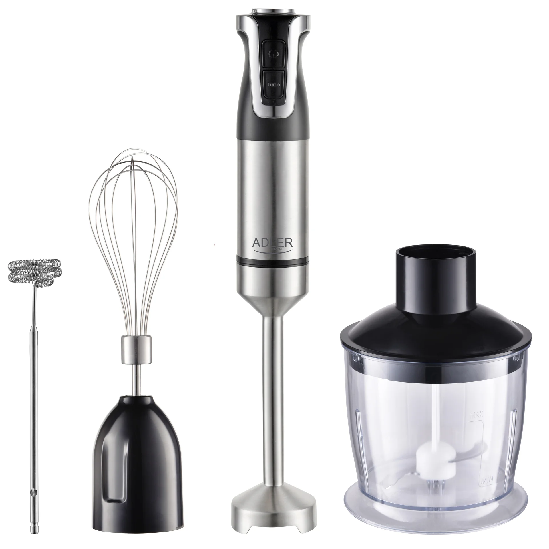 Adler   AD 4627   Hand Blender Set   1800 W   Number of speeds 20   Turbo mode   Chopper   Stainless Steel/Black - Image 3